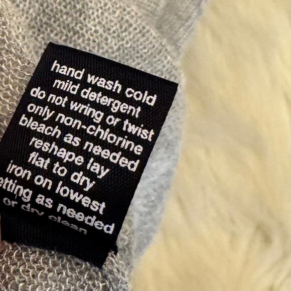 Blue Saks Fifth Avenue Drape Front Sheer Shawl Sweater Small - Picture 5 of 8